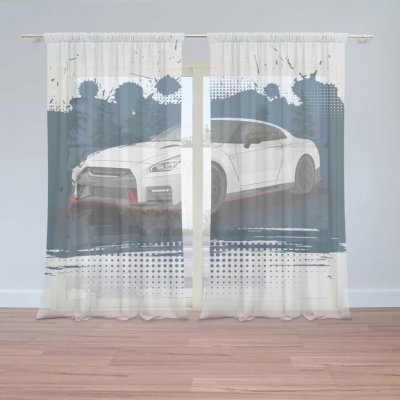 Sablio Záclony Nissan GTR 35 Modrý: 2ks 150x250cm – Hledejceny.cz