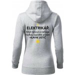 Elektrikář hlavní jistič Nápis na zádech mikina dámská Cape s kapucí Světlešedý Melír – Sleviste.cz