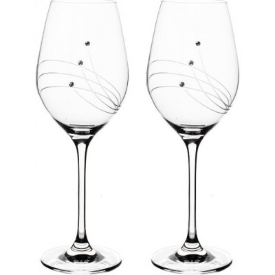 Swarovski Preciosa Bohemia Crystal bílé víno přátelská souprava paprsky 2 x 360 ml – Zboží Mobilmania