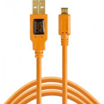 Tether Tools CU5430ORG USB 2.0 na Micro-B 5-Pin, 4,6m, oranžový