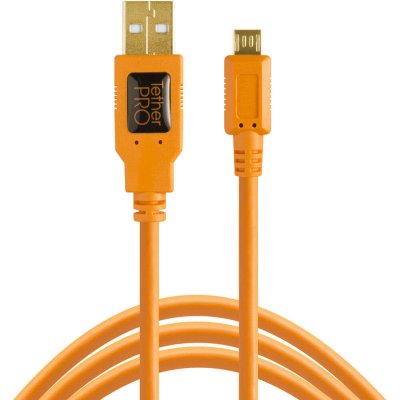 Tether Tools CU5430ORG USB 2.0 na Micro-B 5-Pin, 4,6m, oranžový