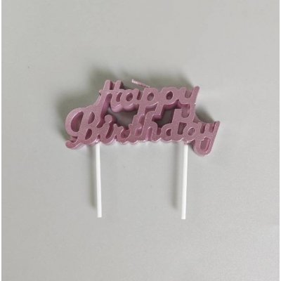 Dortisimo Svíčka Happy Birthday růžová – Sleviste.cz