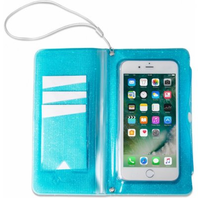 Pouzdro CELLY Splash Wallet voděodolné na telefony 6.2 ", modré
