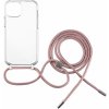 Pouzdro a kryt na mobilní telefon FIXED Pure Neck s růžovou šňůrkou na krk Apple iPhone 13 mini FIXPUN-724-PI