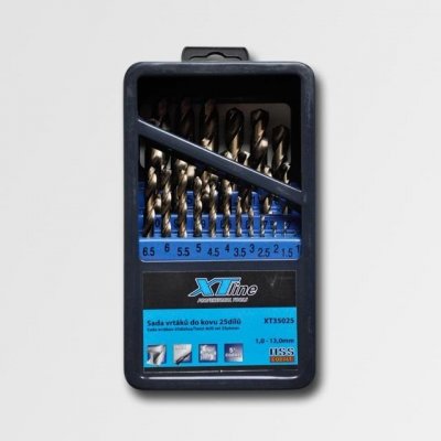 XTLINE Sada vrtáků do kovu cobalt HSS-Co 5 25 dílů | 1-13 mm, kovový box – Zboží Mobilmania