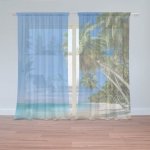 Sablio Záclony Palmová pláž: 2ks 150x250cm – Hledejceny.cz