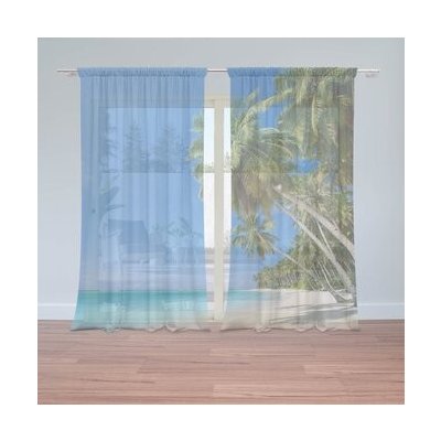 Sablio Záclony Palmová pláž: 2ks 150x250cm – Hledejceny.cz