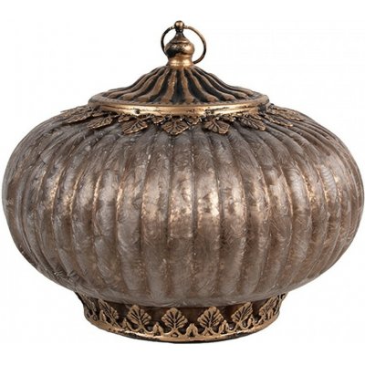 Clayre & Eef Hnědá skleněná svítící LED lucerna Balli - Ø 17*14 cm – Hledejceny.cz