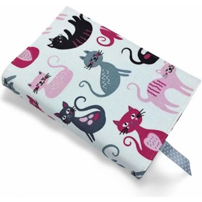Nastavitelný obal na knihu v různých velikostech Kočky růžové XS – Zboží Dáma