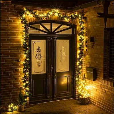 Haushalt international vánoční girlanda s 80 LED a ozdobami, 5 m – Hledejceny.cz