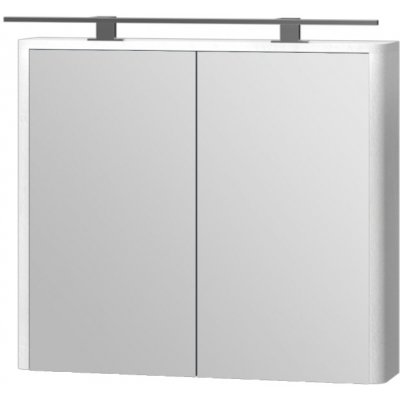Kingsbath Livorno Structure White 80 zrcadlová skříňka do koupelny s LED osvětlením – Zboží Mobilmania