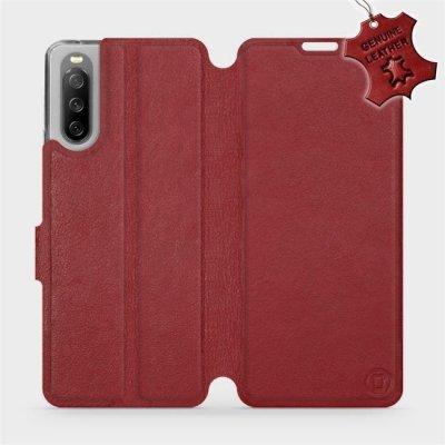 Pouzdro Mobiwear paradní Flip Sony Xperia 10 III - Tmavě červené - L_DRS Dark Red Leather