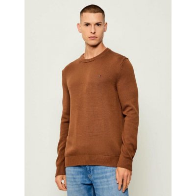 Tommy Jeans pánský svetr DM0DM21787GVP hnědý – Zboží Mobilmania