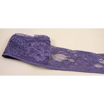 Silonová krajka - středně fialová - šířka 6 cm – Zboží Dáma