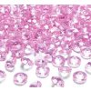 Svatební dekorace 1000 ks - Akrylové kamínky ve tvaru diamantu - Konfetky 6mm - Růžová