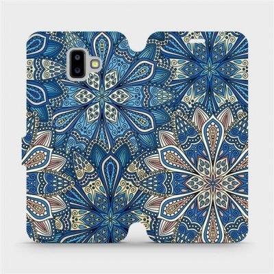 Pouzdro Mobiwear parádní flip Samsung Galaxy J6 Plus 2018 - V108P Modré mandala květy