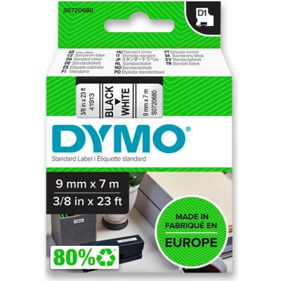 Dymo D1 S0720680 - originální polyesterová páska - 9 mm × 7 m, černo-bílá – Zboží Živě
