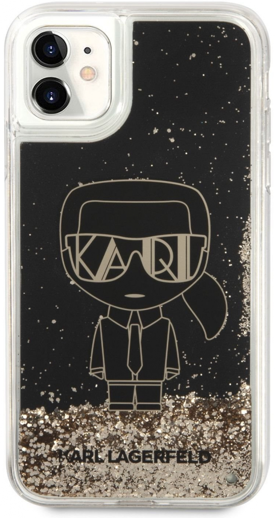 Pouzdro Karl Lagerfeld Liquid Glitter Gatsby iPhone 11 černé