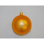 ONREX Vánoční ozdoba skleněná koule zlatá oranžová hvězdičky pr. 8 cm – Hledejceny.cz