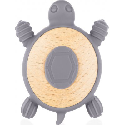 Zopa Silikonové dřevěné kousátko Turtle, Dove Grey 2