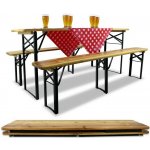 MAR-POL Skládací zahradní stůl 177cm s dvěma lavicemi 62218 MEB2745 – Zboží Mobilmania