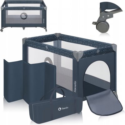 Lionelo Cestovní postýlka LO-STEFI BLUE GREY – Zboží Mobilmania