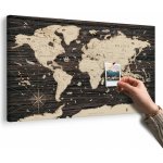 Obraz na korku mapa na dřevěném pozadí - 120x80 arrow – Zboží Mobilmania