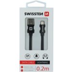 Swissten 71523101 USB 2.0, zástrčka A - zástrčka Lightning, opletený, 0,2m, černý – Zboží Živě