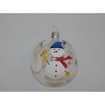 ONREX Vánoční ozdoba skleněná koule čirá sněhulák pr. 8 cm – Hledejceny.cz
