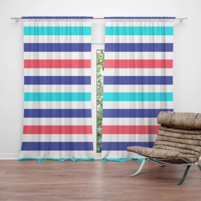 Sablio Závěs Barevné veselé pruhy: 2ks 140x250cm – Hledejceny.cz