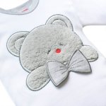 Luxusní kojenecké body s dlouhým rukávem New Baby Honey Bear s 3D aplikací Barva: Bílá, velikost: 74