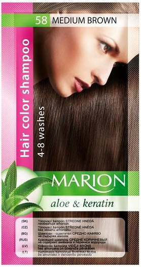 Marion Hair Color Shampoo 58 Medium Brown barevný tónovací šampon středně hnědá 40 ml