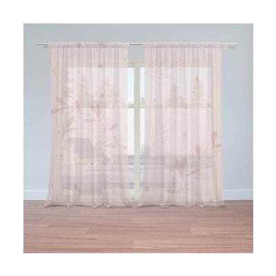 Sablio Záclony Růžové lístky: 2ks 150x250cm – Hledejceny.cz