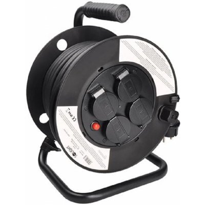 SOLIGHT Kabelový buben PB33, IP44, 4 zásuvky, H05RR-F 3G x 1,5 mm2, 25 m – Zboží Živě