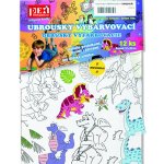 PEXI Ubrousky vybarvovací 12 ks dinosauři plast v sáčku 30x42x1cm – Hledejceny.cz