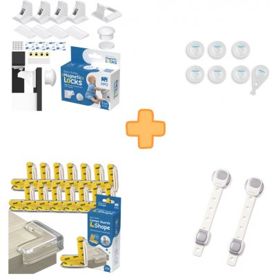 SIPO Sada dětských pojistek na šuplíky rohy a zásuvky – Zboží Dáma