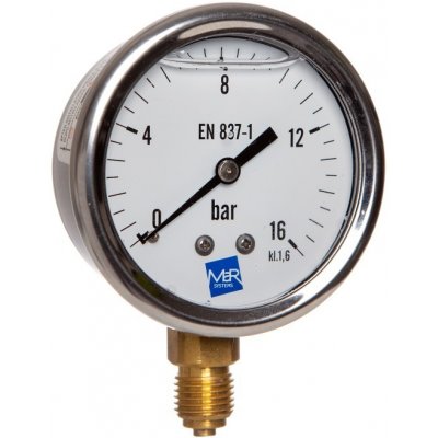 MANOMER. manometr MI63G/117/1,6 0/16bar G1/4B spodní přip. + glycerinové plnění – Zboží Mobilmania