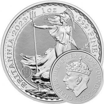 The Royal Mint Stříbrná mince 2 Pounds Britannia 1 Oz King Charles III. Coronation