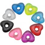 Šperky eshop akrylové barevné srdíčko se třpytkami přívěsek na piercing W16.38 světlemodrá – Zboží Dáma