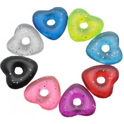 Šperky eshop akrylové barevné srdíčko se třpytkami přívěsek na piercing W16.38 světlemodrá – Zboží Dáma