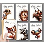 Vtipné narozeninové přání – ZVÍŘÁTKA S VELKÝMA OČIMA Příní druhy: Překvapený mýval: Byl přistižen při činu, pravděpodobně při ochutnávání dortu. – Sleviste.cz