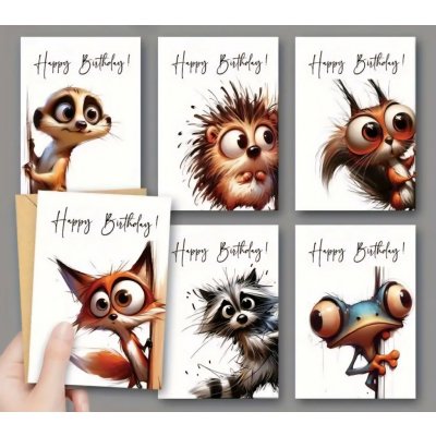 Vtipné narozeninové přání – ZVÍŘÁTKA S VELKÝMA OČIMA Příní druhy: Překvapený mýval: Byl přistižen při činu, pravděpodobně při ochutnávání dortu. – Sleviste.cz