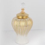 Eurolamp Keramická dóza 35x17,5 cm zlatá/bílá EU0505 – Hledejceny.cz