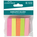 Samolepící papírové záložky CONCORDE, 12 x 50 mm, 5 x 100 lístků, neonový mix – Hledejceny.cz