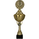 Kovový pohár s poklicí Zlatý Výška: 20 cm Průměr: 8 cm – Zboží Mobilmania