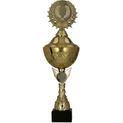 Kovový pohár s poklicí Zlatý Výška: 20 cm Průměr: 8 cm – Zboží Mobilmania