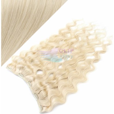 Vlnitý clip in pás 50cm 100% lidské vlasy - platina #60 – Sleviste.cz