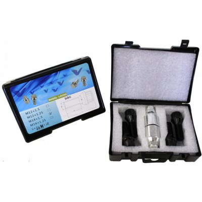 Bezpečnostní šrouby na alu kola M14x1,5x28mm SADA, černá, kužel dosedací plocha | Zboží Auto