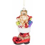 Vánoční skleněná ozdoba bota s dárky 140776 – Zboží Mobilmania