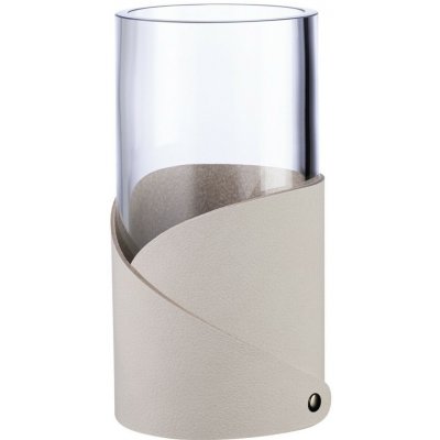 Váza FOLD NUPO 15 cm, ústřicová, kůže / sklo, LIND DNA – Hledejceny.cz
